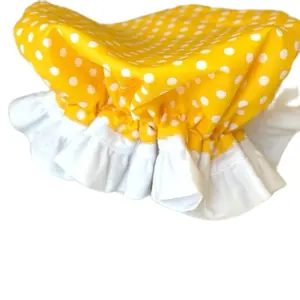 Lemon Drop Satin Lined Ruffle Bonnet - Cotton Material for Daily Wear & Heatless Protection - Comfortable & Stylish Haircare Solution