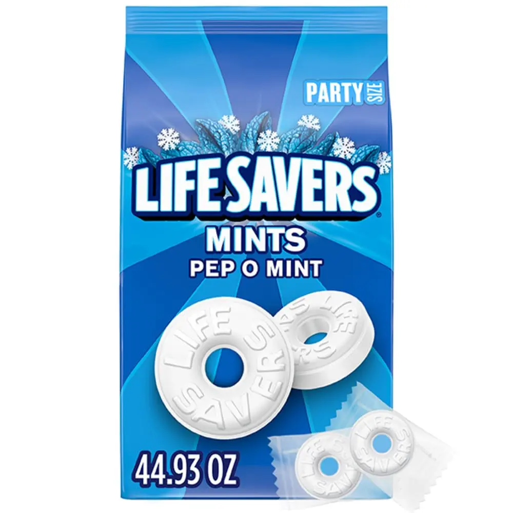 Pep-O-Mint Peppermint Hard Candy Individually Wrapped – 2.8 LB Party Size Bulk Mint Candy Bag | Refreshing Peppermints for Candy Bowl, Office, Holidays & Events