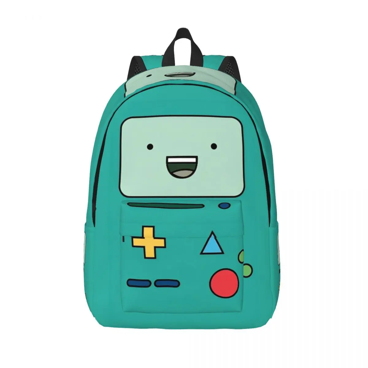 Adventure Time BMO Cute Graphic Unisex Laptop Backpack - Lightweight Canvas Daypack, Adjustable Shoulder Straps, Novelty Print for College Users