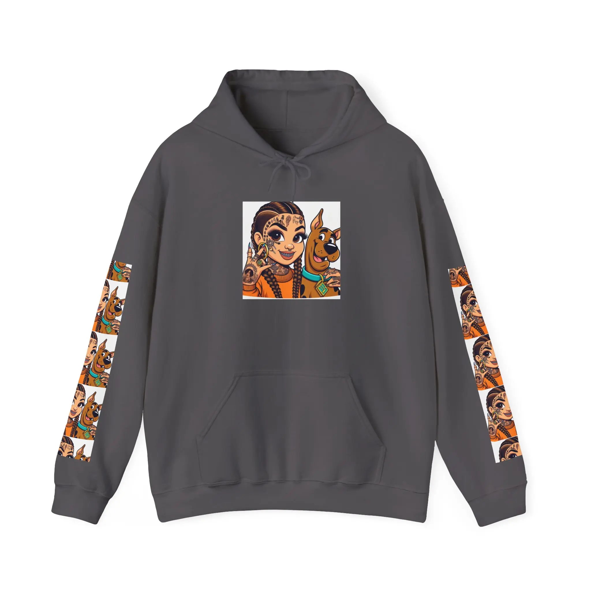 Men's Scooby-Doo Graphic Hoodie, Cartoon Character Pullover Tops with Kangaroo Pocket, Stylish Comfortable Fabric for Matching Outfits