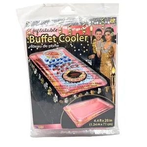 The 4.5 foot x 28" Inflatable Buffet Cooler in Luau Pink