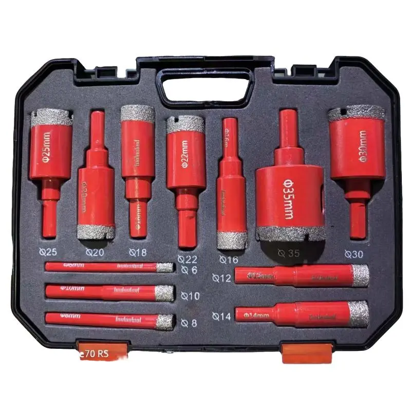 12-Piece Diamond Coated Dry Drill Bit Set Diamond Drilling Bits for Efficient Drilling, Ideal for Granite, Marble, Glass Tile and Ceramics, Drill Bits Kit