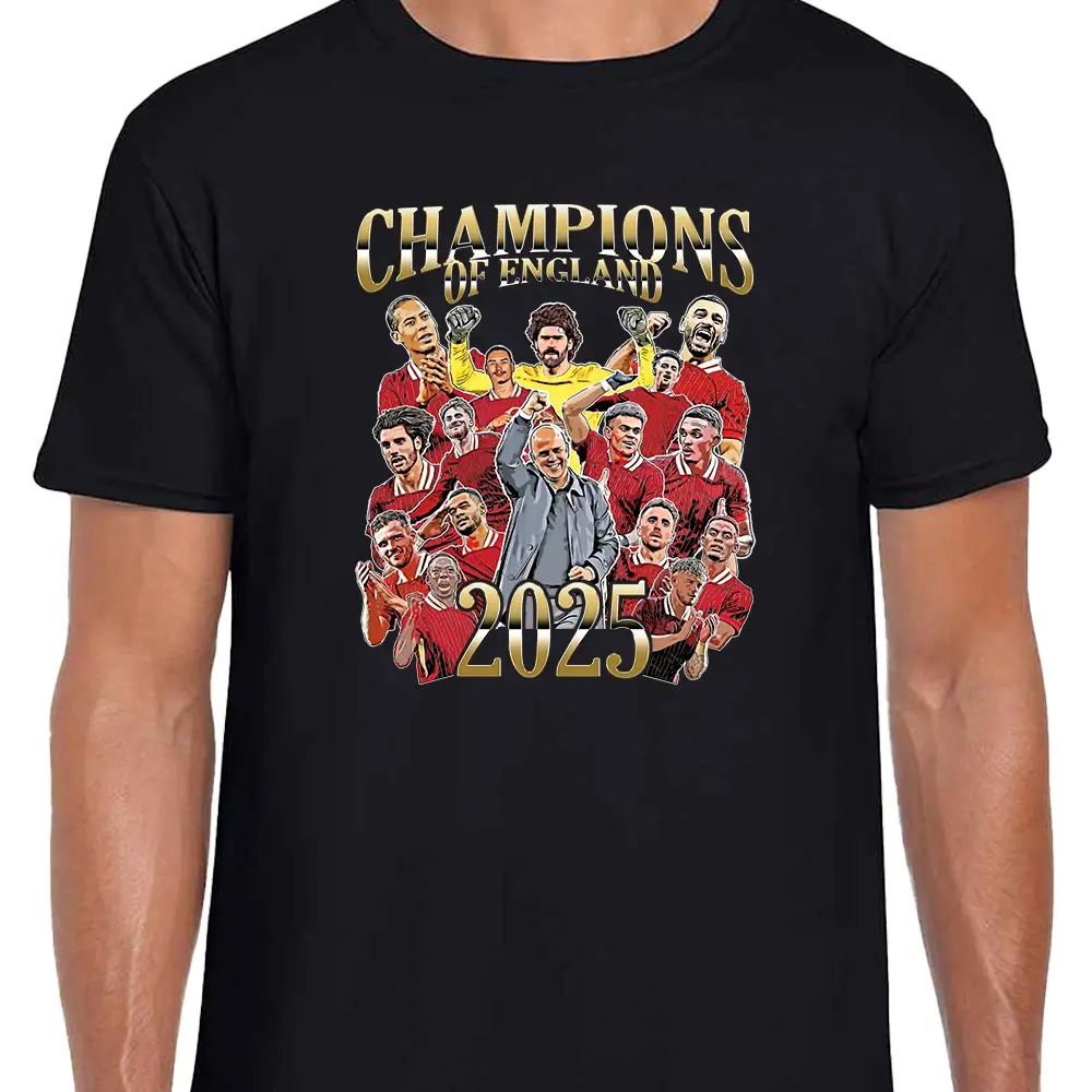 Liverpool Champions Of England 2025 Graphic T-Shirt | Basic Unisex Shirt | Artistic Streetwear Sweatshirt | Gift for him
