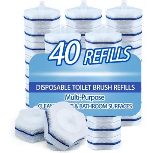 Compatible with  Toilet Wand - Disposable Toilet Brush  Refills (40 Count)