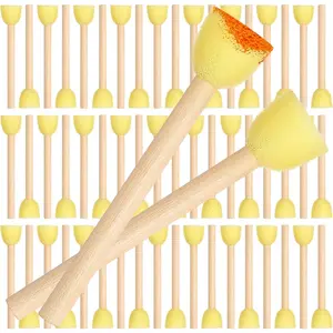 100 Pcs Round Sponges Foam Brush Set Paint Sponge Brushes with Wooden Handle Sponge Painting Stippler Set DIY Painting Tools Stippling Kits for Arts and Crafts Acrylic(0.6 Inch) - Home Improvement.