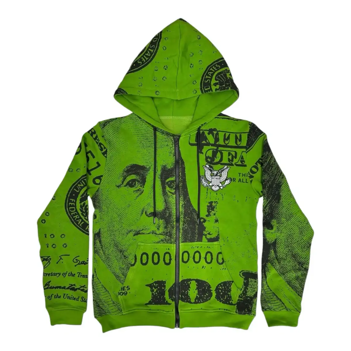 Asaa.li Retro Graphic Hoodie Zip Up, All Over Print Streetwear Jacket, Trendy Urban Sweatshirt, Fashion Gift