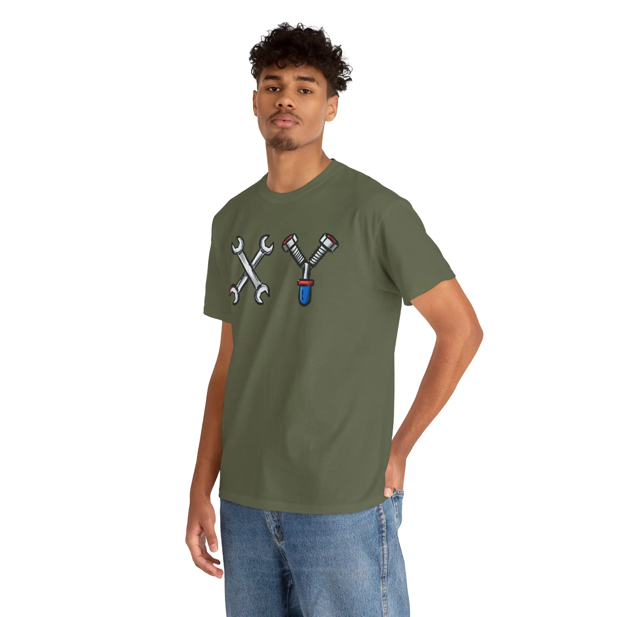 Crossed Wrenches and Screwdriver T-Shirt | Mechanic Tools Tee