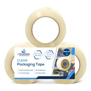 PÍELARMINA Clear Packing Tape – 3" Wide x 110 Yards (330ft) x 2.5 Mil or 0.06 Mm Thick – Heavy Duty Shipping Tape for Boxes & Moving, Strong Adhesive, Industrial Grade (Pack of 3, Total 330 Yards)