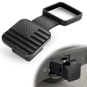 Rubber Tow Hitch Cover, American Flag Rubber Tube Plug Cap, Car Exterior Accessories Fits Most Vehicles, Trailer Hitch Receiver Cover