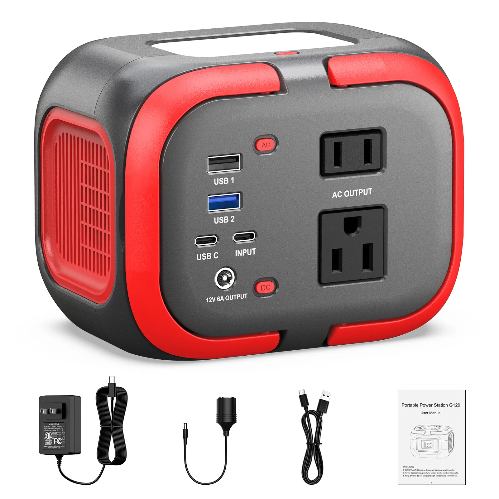 120W Portable Power Station, 97.68Wh with AC Outlet + USB-C ，Outdoor Power Bank Generator for Camping, Van Life & Home Emergencies Bateria Portatil Emergency Power Outage Battery Backup Power Supply Chargeable Portable Battery
