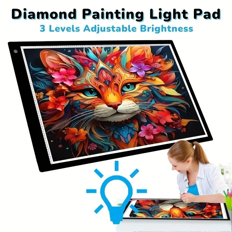 LED Drawing Board A3 - High Brightness, Acrylic Light Box with 3-Level Dimming for Anime, Sketching & Tracing - Eye Protection Tracing Light Box for Diamond Painting, No Internal Battery