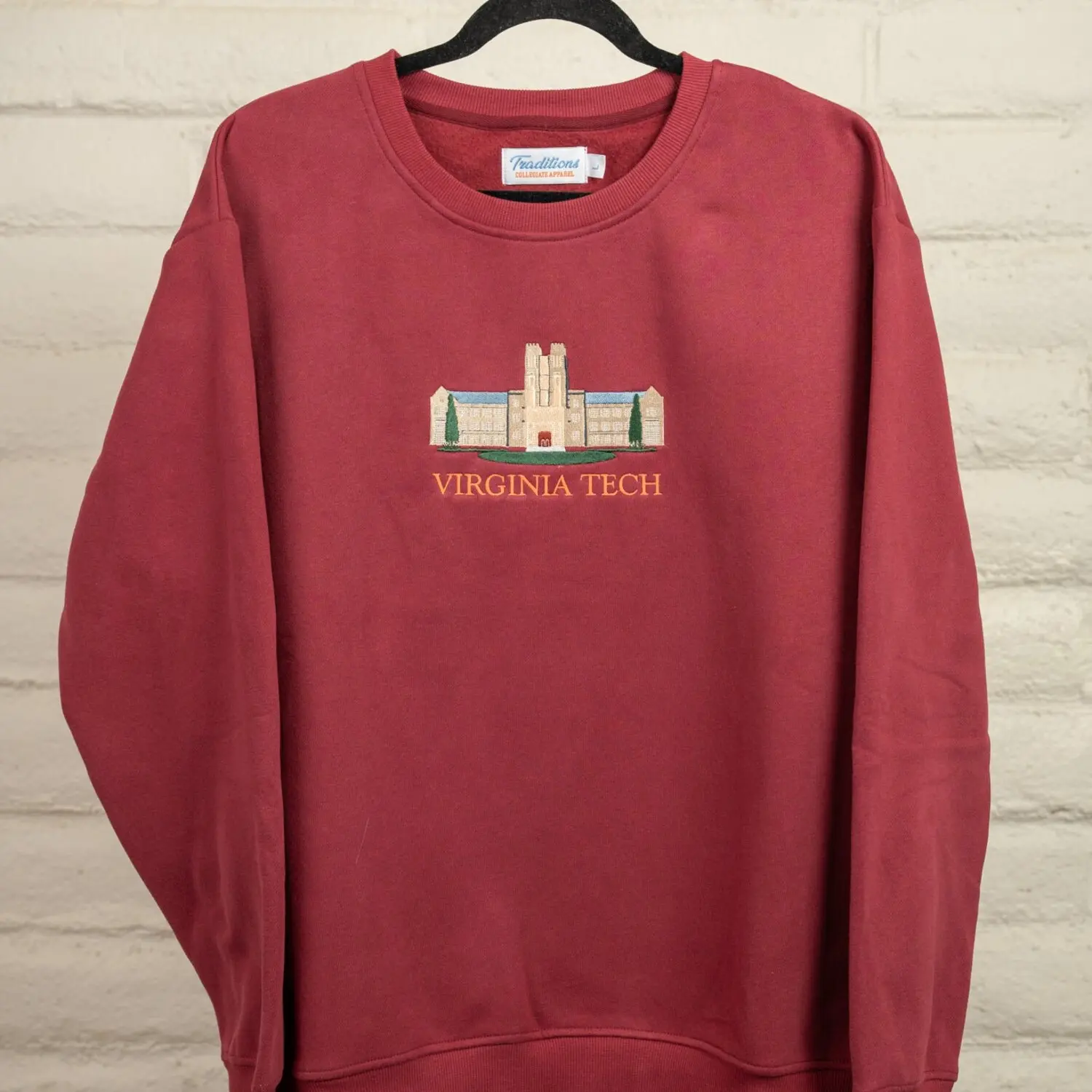 Virginia Tech Crewneck, Embroidered Sweatshirt