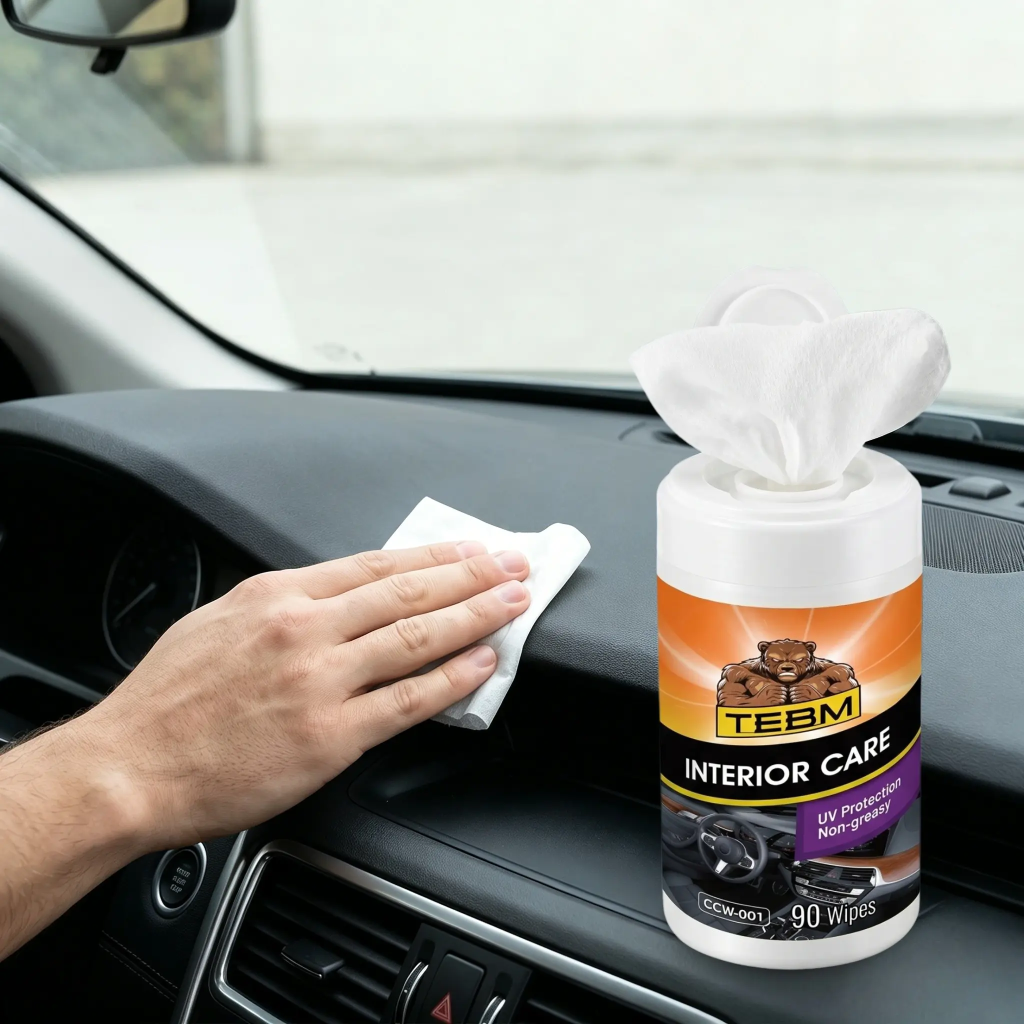 Car Wet Wipes, Car Interior Wipes for Seat, Dashboard, Door Decor, Sofa, Bag, Moisturizing Care Cloth, Leather Care, 90 Wipes, Automotive Accessories