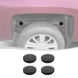 Custom Rear Wheel Well Cab Frame Plug Kit For 1999-2019 Chevy Silverado/GMC Sierra Car Exterior Accessories, ABS Black Auto