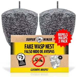 Super Ninja Fake Wasp Nest - Weather-Resistant & Reusable, Natural Insect Repellent for Home Pest Control, Indoor/Outdoor Use