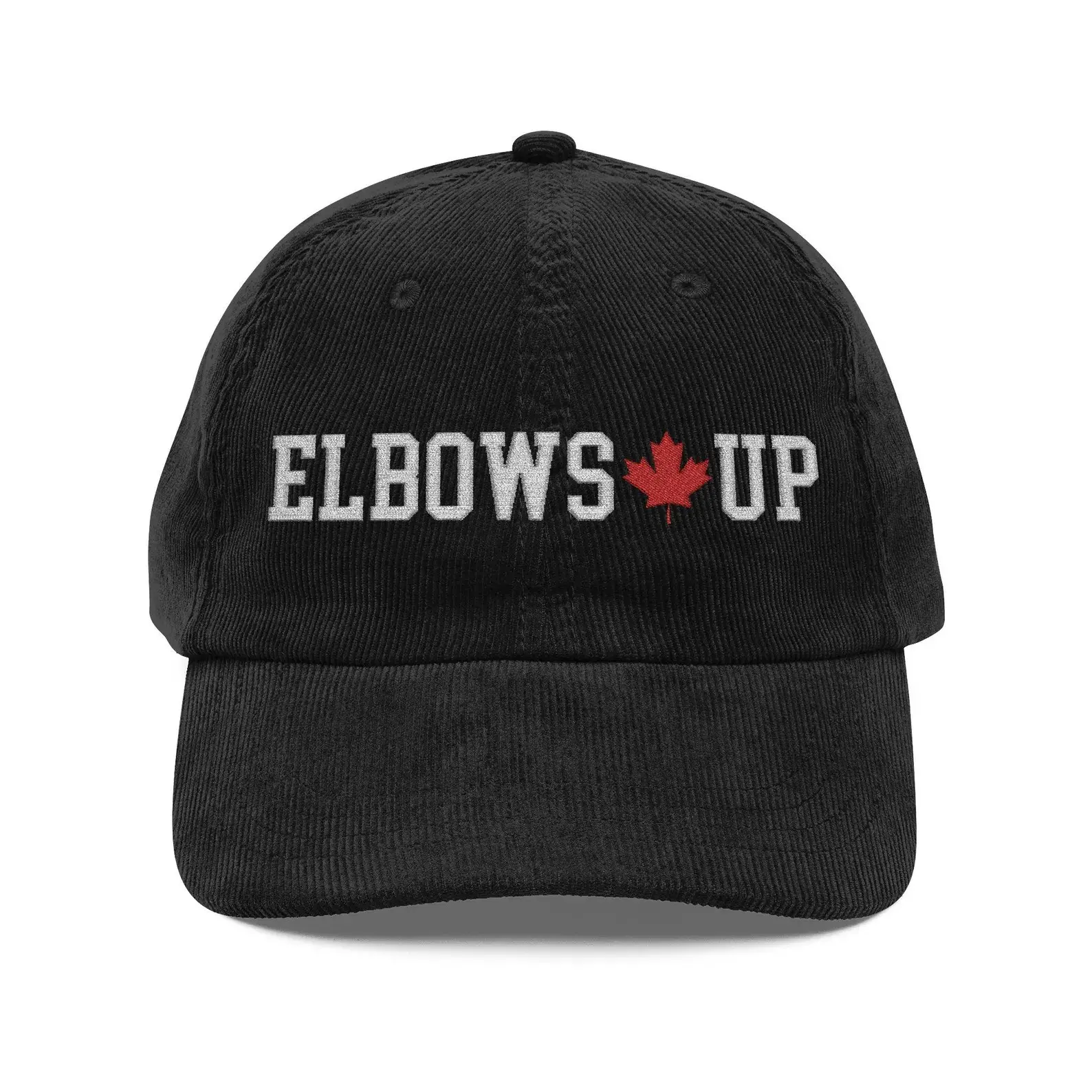 Elbows Up Canadian Corduroy Hat, embroidered true north subtle anti trump, Canada hockey dad hat, Canada is not for sale, political protest