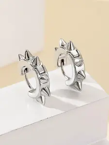 Creative Ear Cuffs Silver Color Punk Hip-Hop Spiked Rivet Unisex Couple Earrings, Zinc Alloy Rivet Earrings for Music Festivals, Punk Style Earrings