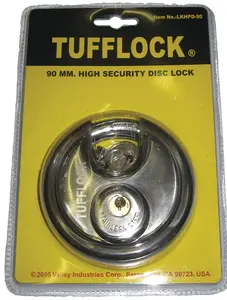 WorldWide Sales Online 90mm Round Steel Disc Padlock Heavy Duty – import_2021_10_29_212114, Locks
