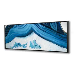 Begin Home Decor C1FC1648UWITLJ 16 x 48 in. Blue Geode Profile - Framed Canvas for Blue Bedroom Decor