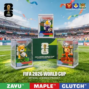 【 FIFA Official Licensed 】2026 World Cup Mascot Set Collectible Figurines, Canada Maple Mexico Zayu Usa Clutch 6cm Toy Statue,