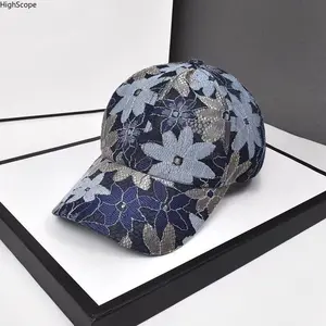 Women's Floral Patchwork Lace Baseball Cap, Breathable Wide Brim Summer Sun Hat for Sports & Outdoor Use