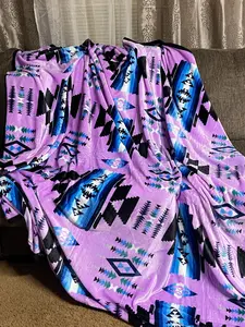 Native Sunset Queen Lavender 86"x 76" Single sided Soft plush Blanket - Over Sized Throw