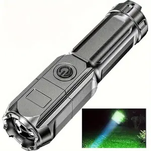 Portable Rechargeable Flashlight, Bright Variable Focus Flashlight, Multifunctional Flashlight for Outdoor Camping, Fishing, Hunting, Mountaineering, Hiking, High Lumens Flashlight