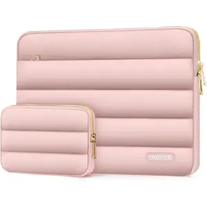 MOSISO Laptop Case 13.3 inch,13-13.3 inch Puffy Laptop Sleeve Compatible with MacBook Air 13.6 M5 M4 M3 M2 M1/Neo/Pro 13/14,HP Dell ASUS Lenovo,Polyester Horizontal Bag with Small Case, Laptop Cover, Travel Must Haves