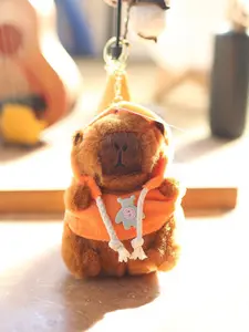 Cute Kawaii Capybara Keychain Plush Toy Figure Water Dolphin Bag Charm for Men Women, Adorable Fuzzy Accessory Decoration Keychain for Bags