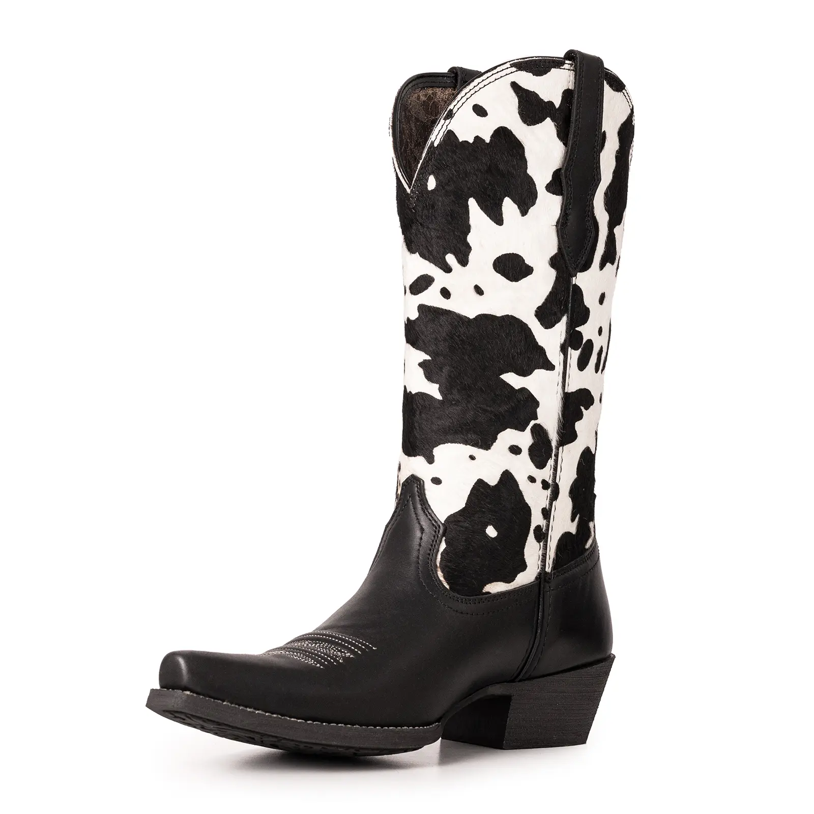 Montana West Women's Cow Print Cowboy Boots - Western Fashion Footwear with Rubber Sole, Low Heel Walking Shoes for Concert Disco Outfits, Shoe, Animal Print, Western Ootd