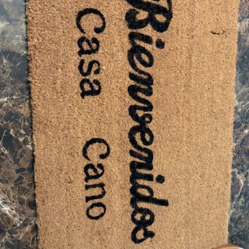Custom Outside Mats - Personalized Welcome Mat with "Bienvenidos Casa Cano" Text Design any of you’re choosing