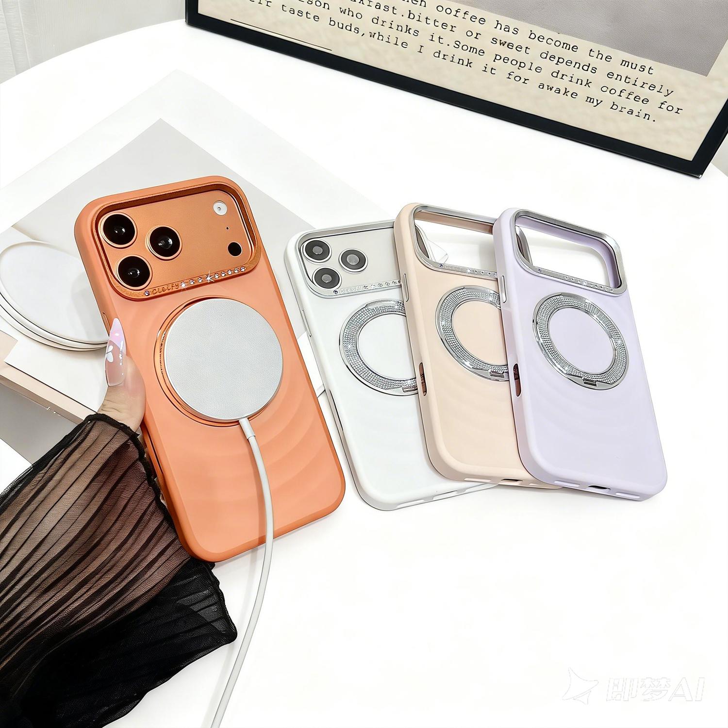 Magnetic Phone Ring Holder for 17 Pro Max 17Pro Case, 360 Rotation Ring Stand, Compatible with Mag-Safe, Military Grade Drop Tested