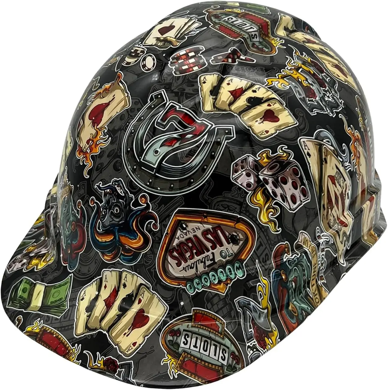 Hydrographic Cap Style Hard Hats with 6 Point Suspension - Car Theme (Las Vegas Baby) Part # hdhh-769-CS