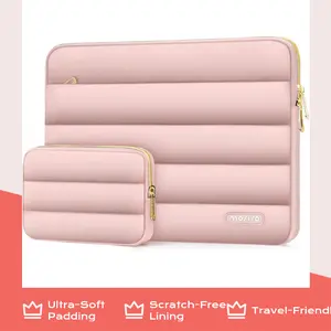 MOSISO Laptop Case 13.3 inch,13-13.3 inch Puffy Laptop Sleeve Compatible with MacBook Air 13.6 M5 M4 M3 M2 M1/Neo/Pro 13/14,HP Dell ASUS Lenovo,Polyester Horizontal Bag with Small Case