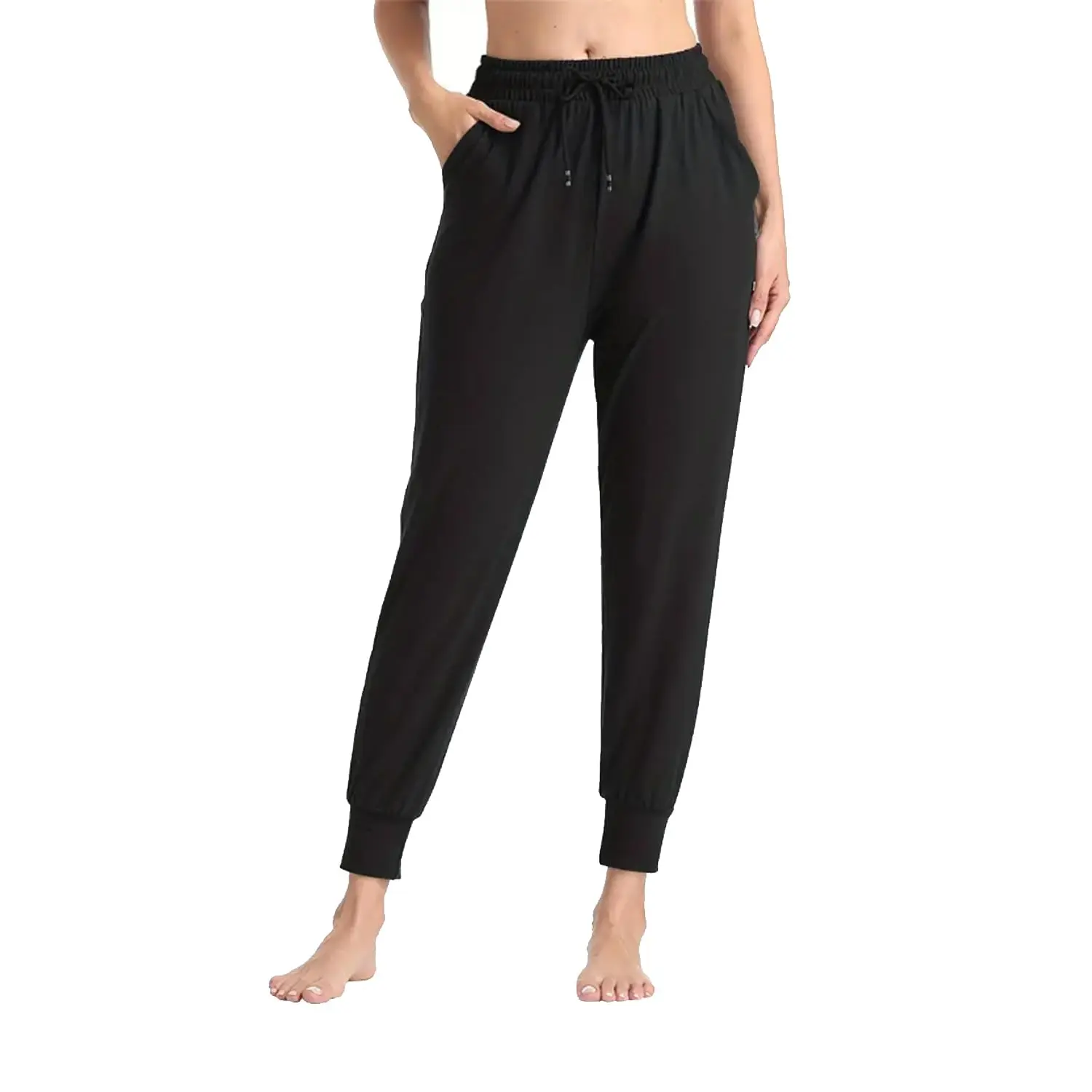 Women's Ultra Soft Tapered Joggers, 4-Way Stretch High Waist Tracksuit Pants with Pockets, Sporty Comfy Breathable Athleisure Wear, Stretchable Jogger, Stylish Soft Joggers