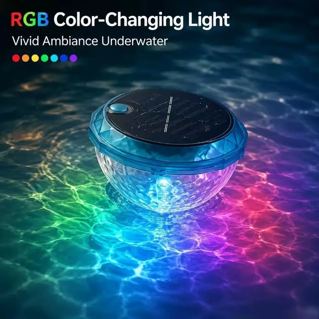 RGB Color-Changing Underwater Light - Pool Supplies, Garden Accessories, Ambient Lighting for Fits Pools, Outdoor Leisure & Recreation Equipment, Color Changing Lights