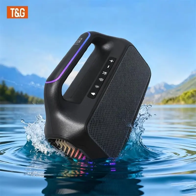 T&G TG469 Ourdoor Speaker , 30W Max Loud Portable Speaker, 20H Playtime, Speakers with RGB Lights, EQ, USB, Wireless for Home,Gift for Adults Men Teen Boys