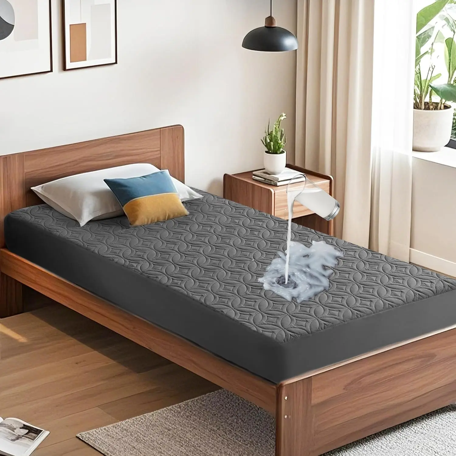 Waterproof Mattress Protector, Twin Size Mattress Pad