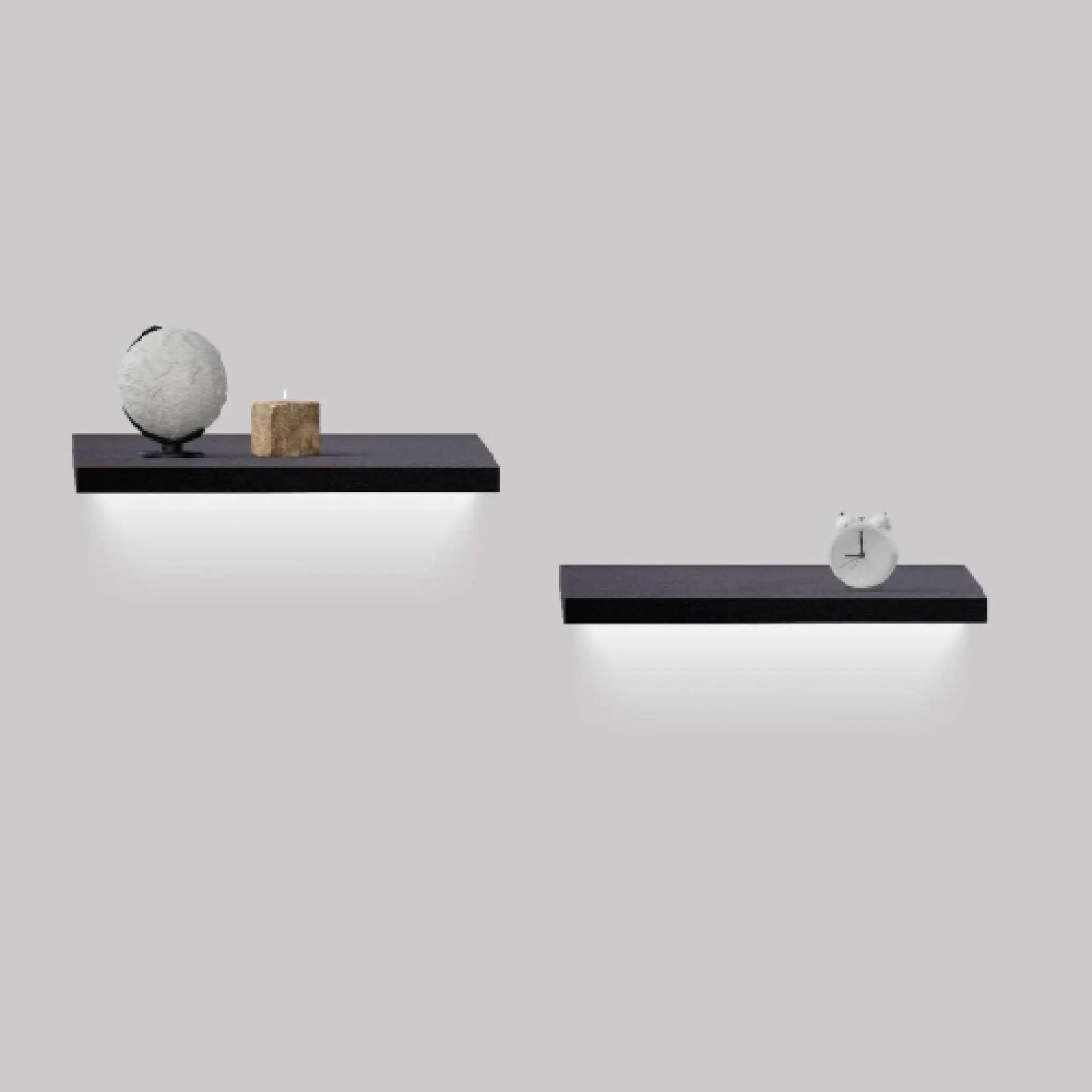 Floating Shelves 15.75" Wall Mounted Wood Shelves for Bathroom, Bedroom, Living Room, Kitchen, Hanging Shelf, Black