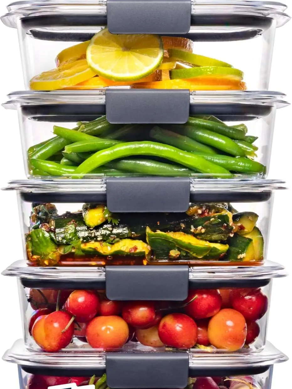 5-Pack Tritan-Grade Clear Food Storage Containers (3.2 Cup) - Airtight Leakproof Meal Prep Lunchboxes with Vented Lids for Kitchen & Office