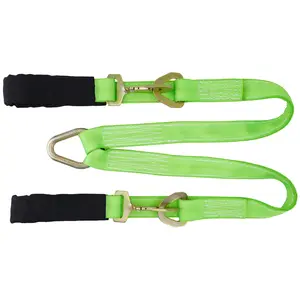 V-Bridle Strap 2"x6" & 2"x4" w/Snap Hooks w/ Cordura Sleeve & Axle Straps Recovery Tow Truck Accessories Webbing Vehicle Protection Towable Atv High Visibility