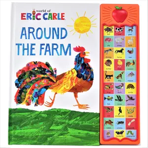Around the Farm 30-Button Animal Sound Book , Eric Carle- Great for First Words - Kids