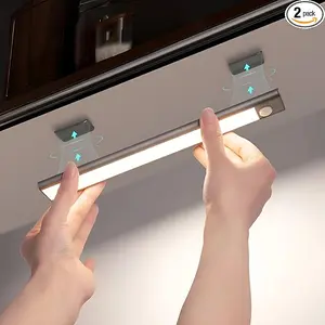 Motion Sensor LED Under Cabinet Light-2Pack, USB Rechargeable LED Night Light with 3-color Temperature, Portable Dimmable LED Wall Sconce, LED Lights, Goddess Day Gift, Springtok Adjustable Brightness