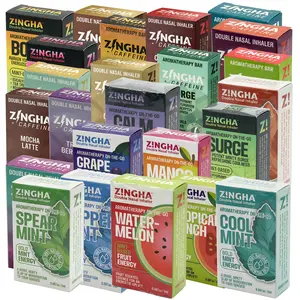 Z!NGHA Double Aromatherapy Nasal Inhalers, Choose Your Flavor (20+ Options) Herbal Pocket Freindly Travel Ready Refreshing Aromatic Experience