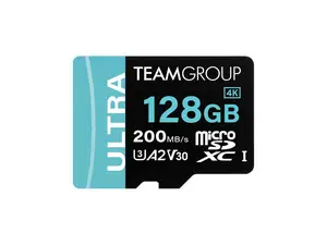 Team 128GB Ultra-Fast microSDXC UHS-I/U3 Memory Card with Adapter, compatible with Nintendo-Switch, Steam Deck, and ROG Ally, Speed Up to 200MB/s (TULMSDX128GIA2V3022503)