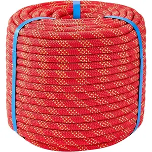 3/8 Inch 120ft Double Braided Polyester Arborist Rope, Heavy Duty Nylon Rope for Anchor, Tree Work, Cargo, Pulling, Sailing(Red)