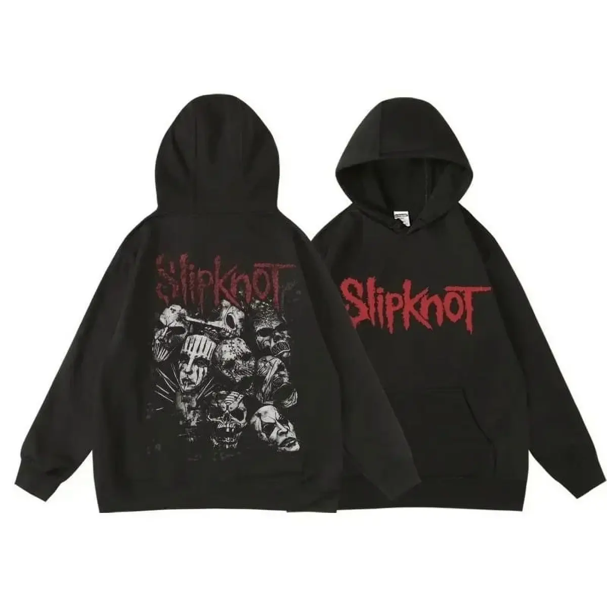 Slipknot Prepare for Hell Tour Rock Hoodie, Personalized Polyester-Spandex Tops, Casual Sweatshirts for Camping, Hiking Outdoor Activities, Long Sleeve, Ribbed, Matching