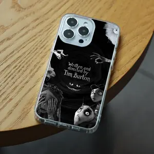 Tim Burton Movie Characters (Edward Scissorhands, Corpse Bride) Clear Magnetic Phone Case for iPhone 11/12/13/14/15/16/16E - Magnetic Compatible, Anti-slip Edges, Eco-friendly (No Toxins)