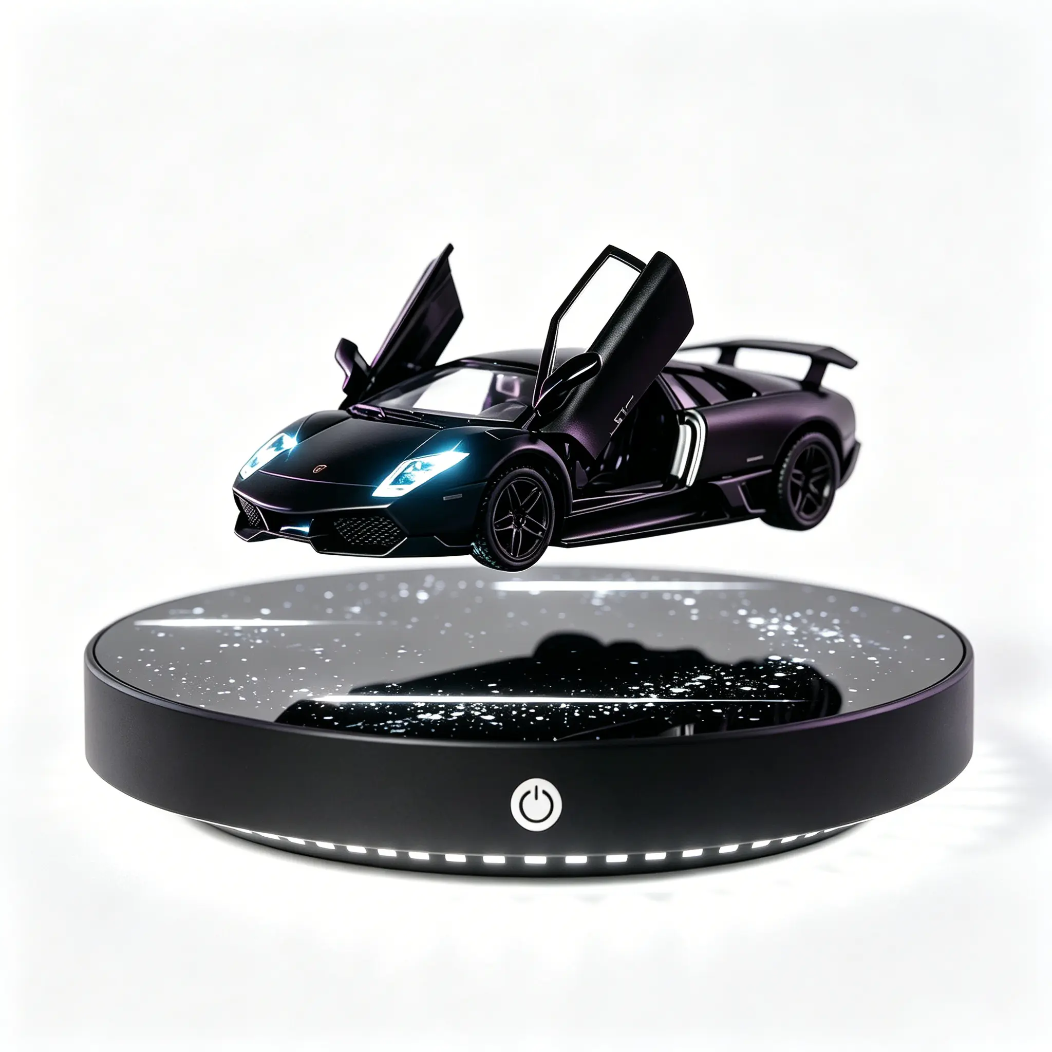 Magnetic Levitating Diecast Metal Super Car - 1:36 Scale, LED Lights, 360° Floats Rotate, Futuristic Look, Indoor Desk Decor & Stress Relief Toy, Unique Gift for Car Lovers