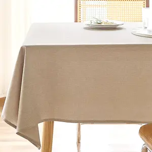 Textured Polyester Rectangle Tablecloth 52x70 Waterproof Spill-Proof Wipeable Wrinkle Free Dining Table Cover for Birthday Farmhouse Spring Fits Up to 36''X54''